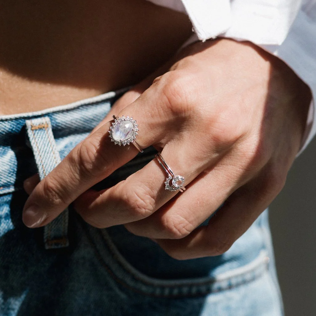 Compass Ring | White Topaz, Gold - Image 5