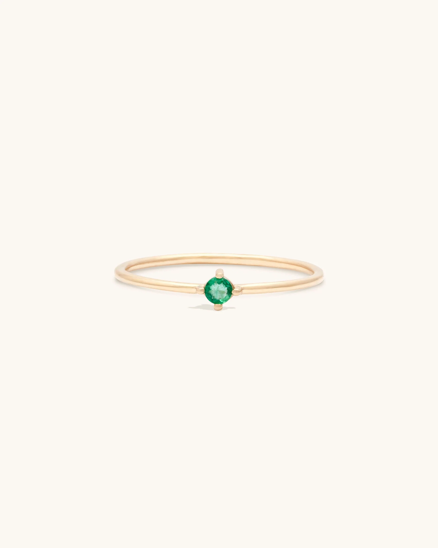 Emerald Birthstone Ring 14K Gold