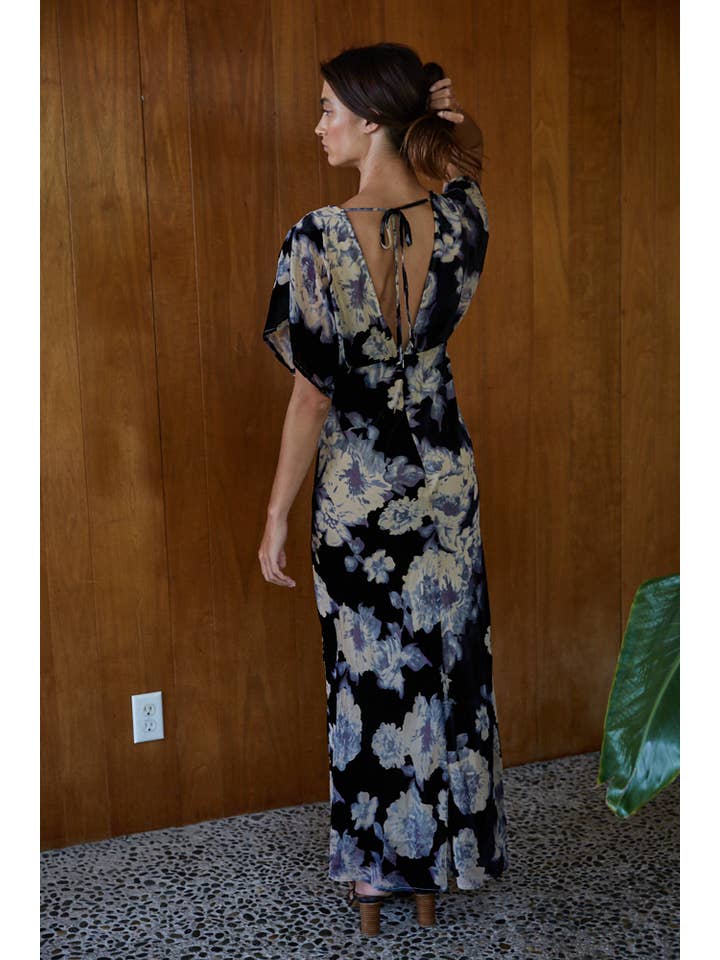 Midnight Bloom Velvet Floral Maxi - Image 3