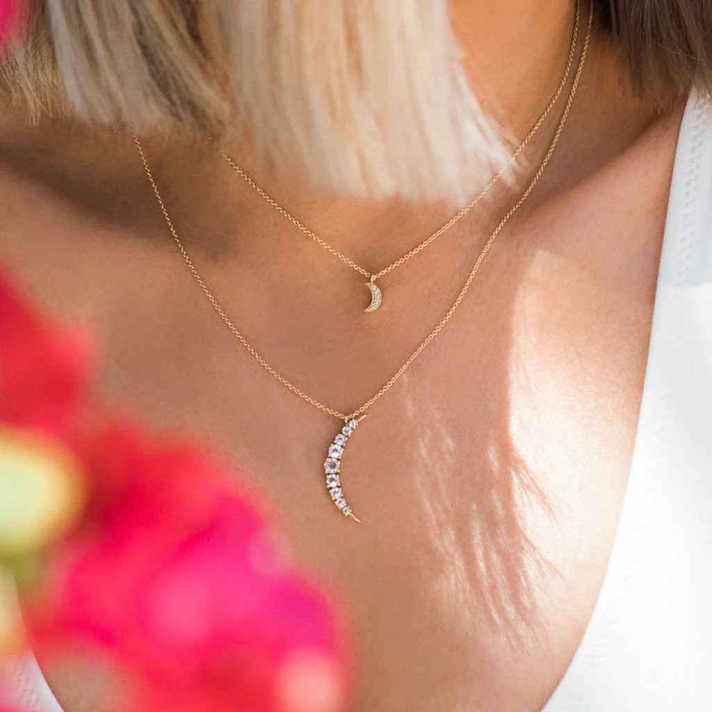 Luna Crescent Moon Necklace - Goldfill - Image 2