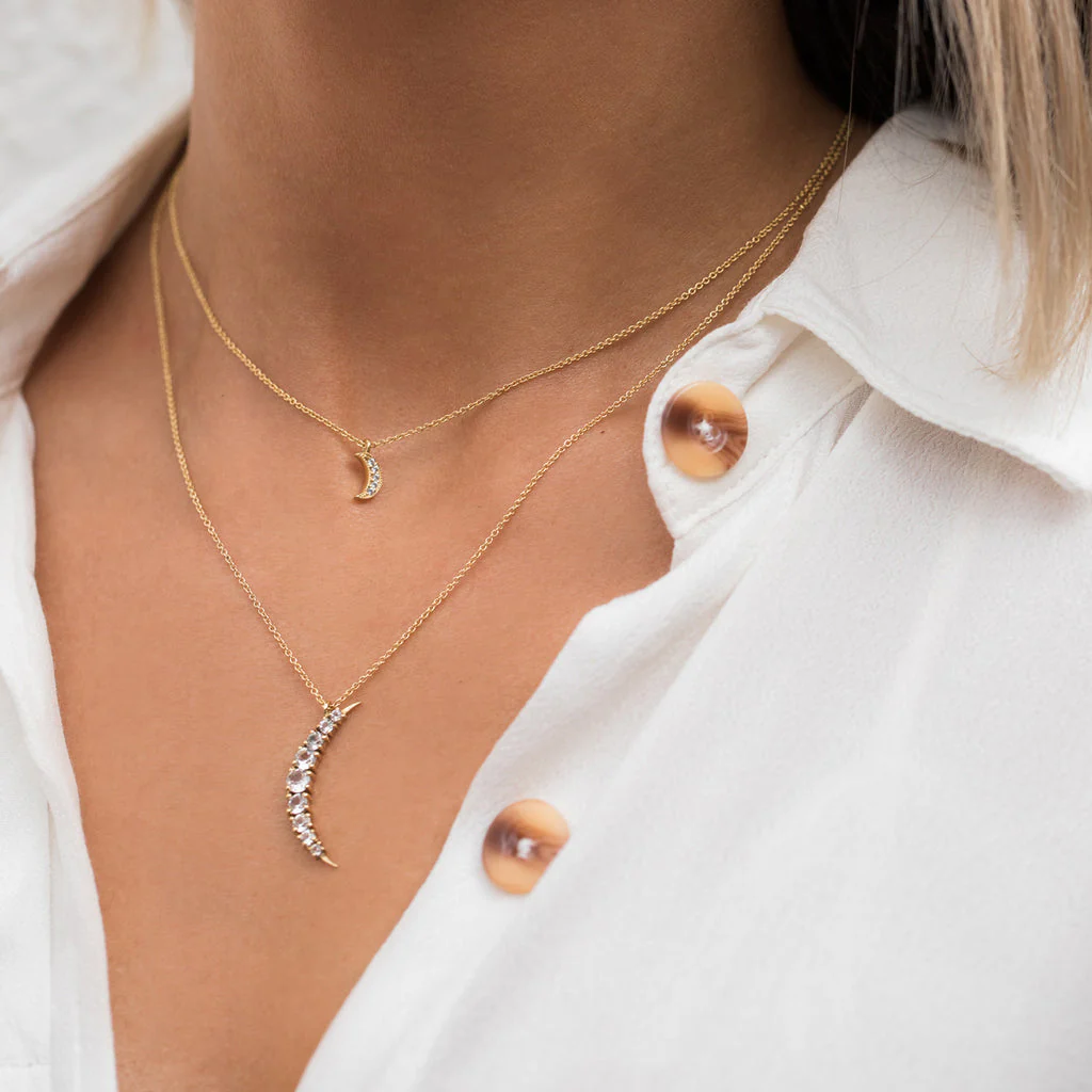 Luna Crescent Moon Necklace - Goldfill - Image 3