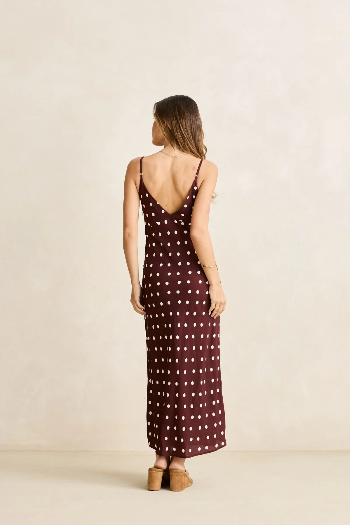 Polka Dot Bias Midi Dress - Image 2