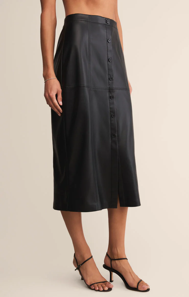 Reine Faux Leather Midi Skirt - Image 3