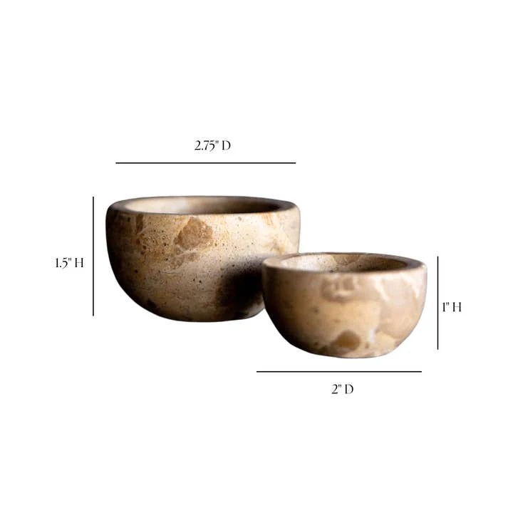 Stone Turned Chocolate Marble Dishes - Image 2